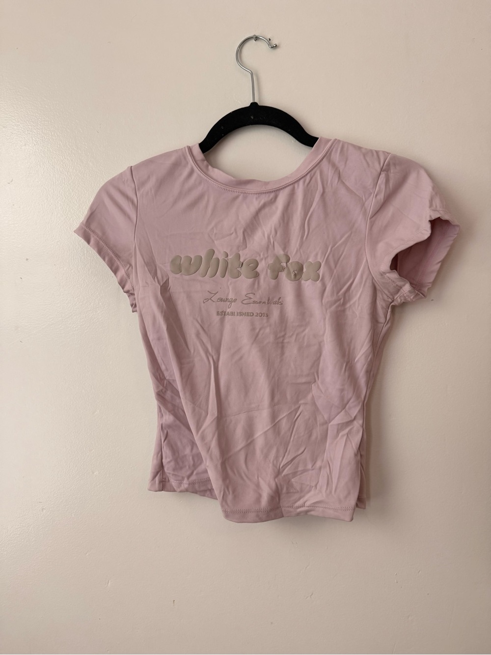 White Fox Boutique Lavender Pink Logo Crop Tee